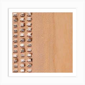 Beach Cabanas Square Art Print