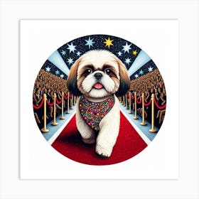 Shih Tzu S Red Carpet Runway Glam Art Print