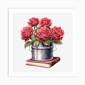 Roses In A Bucket 13 Art Print