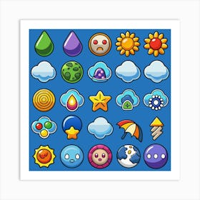 Game Ui Icons 1 Art Print