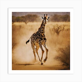 Giraffe Running Art Print