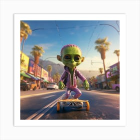 Alien Skate 5 Art Print