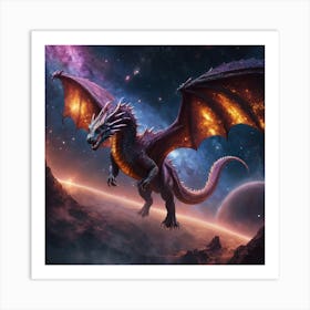 Dragon In Space Art Print