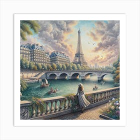 Paris Bridge 1 Art Print