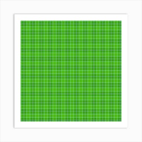 Green Plaid Background Art Print