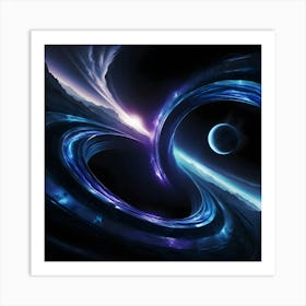 A Highly Detailed Cinematic Photograph Of A Swirling Worm Hole In Space 2 Art Print