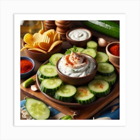 Dips And Chips Art Print