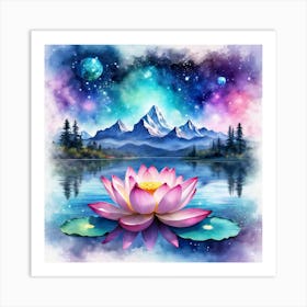 Lotus Flower In The Water Art Print