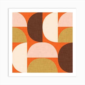 Mindfulness Mod Dot Orange Art Print