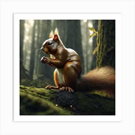 Red Squirrel In The Forest 61 Art Print