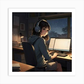 Anime Girl 3 Art Print