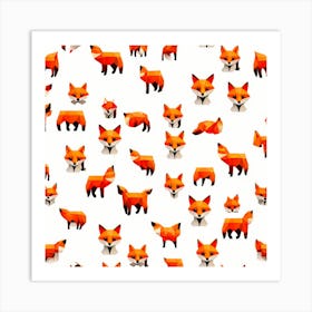 Fox pattern Art Print