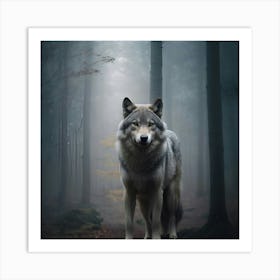 Wolf In The Forest Art Print