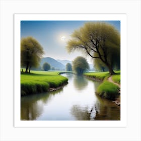 River In The Countryside 3 Art Print