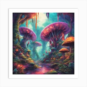 Imagination, Trippy, Synesthesia, Ultraneonenergypunk, Unique Alien Creatures With Faces That Looks (8) Art Print