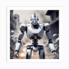 Robots In The City Art Print