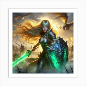 Warrior Woman With A Sword Art Print