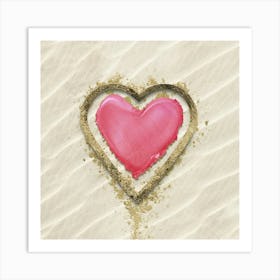 Heart Shaped Sand Art Print