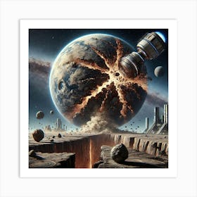 Graviton Annihilator Fracturing Planet Art Print