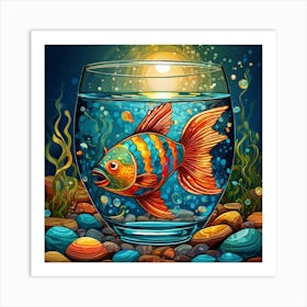 Goldfish In A Bowl 4 Art Print