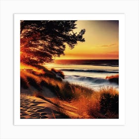 Sunset On The Beach 1059 Art Print