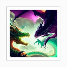 Two Dragons Fighting 8 Art Print