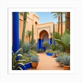 Default Jardin Majorelle Morocco Vintage Botanical Art Print 3 Art Print