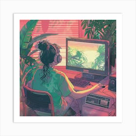 Gamer Girl Art Print