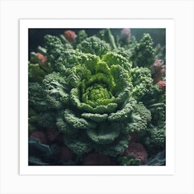 Close Up Of Kale 1 Art Print