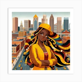 Illustration Of An African American Woman Art Print