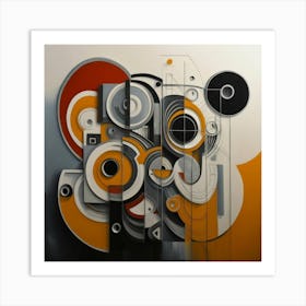 abstract painting with geometric 4 Art Print