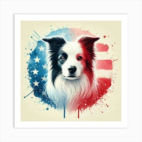 Watercolor Border Collie 1 Art Print