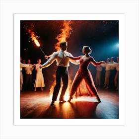 Dancers On Fire 3 Art Print