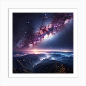 Milky Over The Mountains Art Print