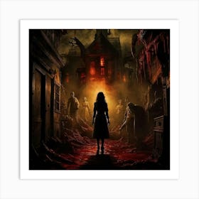 Vintage Horror Scenes Depicted Across A Chaotic Spectrum Chiaroscuro Lighting Dominates With Eerie Art Print