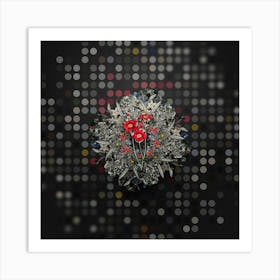 Vintage Chilian Guem Floral Wreath on Dot Bokeh Pattern n.0511 Art Print