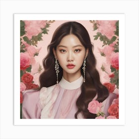 K-Pop Girl In Pink Art Print