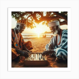 Two Men Playing Chess 1 Art Print