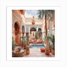 Moroccan Courtyard Art Print