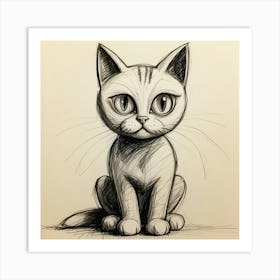 Cat Drawing 8 Art Print