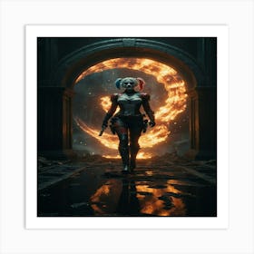 Default Dc Harley Quinn Coming From A Portal The Path Of Red A 0 Art Print