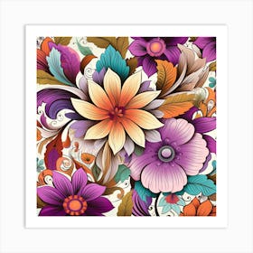 Floral Wallpaper 3 Art Print