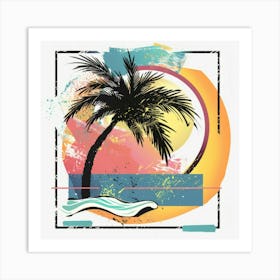 Palm Tree On The Beach 4 Art Print