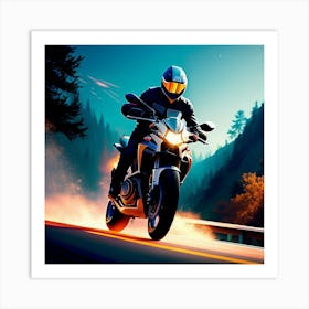 Motorcycle Rider Art Print