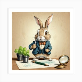 Rabbit In A Suit 57 Art Print