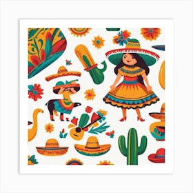 Mexican Pattern 14 Art Print