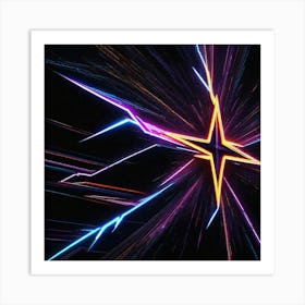 Neon lightning Art Print