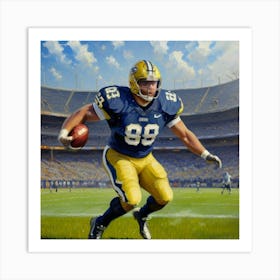 Commanding the Field Football Athlete in Gear Art Print