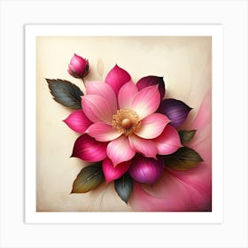 Lotus Flower Painting 3 Art Print