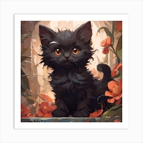 Black Kitten Art Print